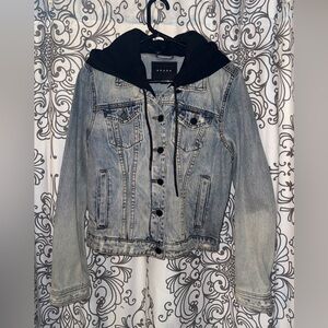 Blank NYC Denim Jacket with Black Hood